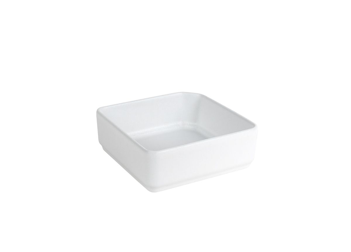 9" Square Eco System Coated Aluminum Bowl - White