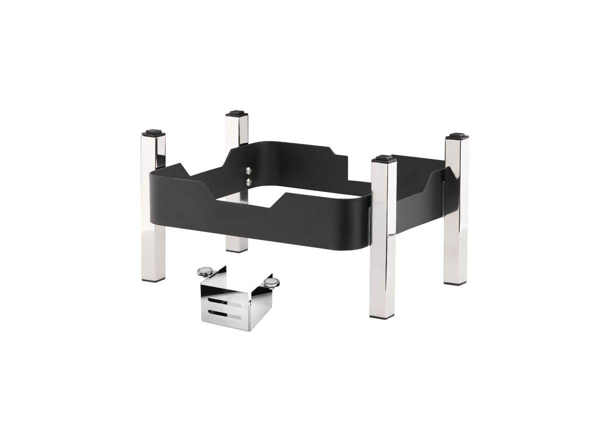 5.75 qt Square T-Collection Stackable Chafer Base - Matte Black
