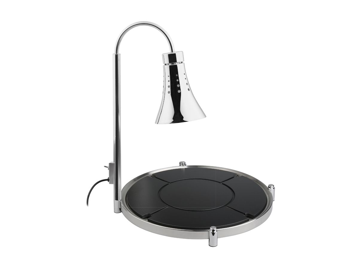 24.25" Round Domino Countertop Carving Station - 110v - Black