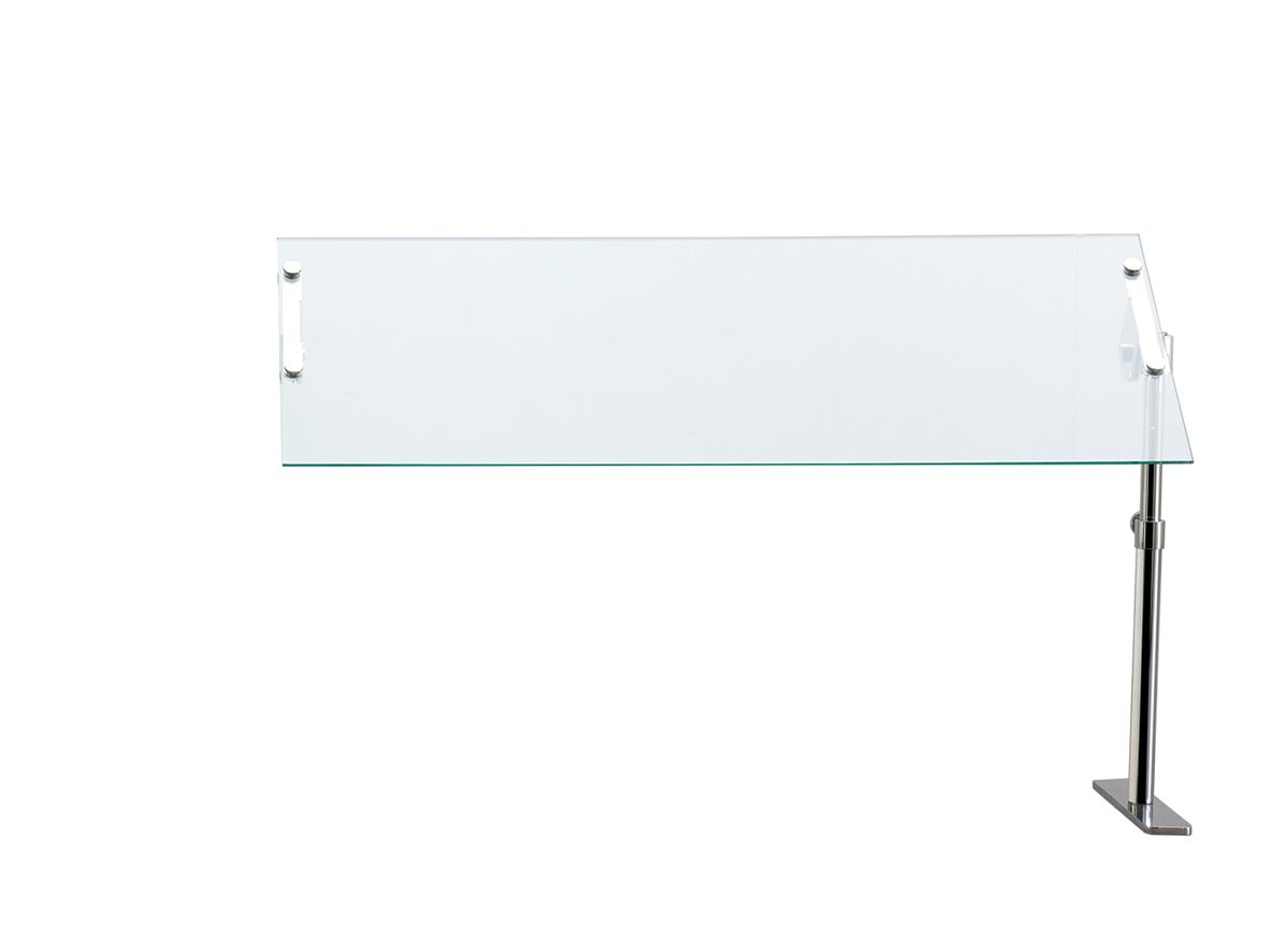 38" x 12.5" Sneeze Guard - 1 Leg Extension