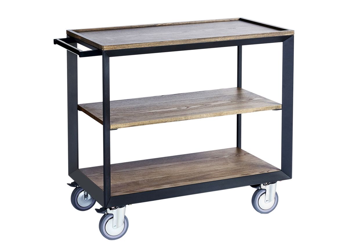 35.5" x 19.75" Arche Three Tier Service Trolley - Truffle