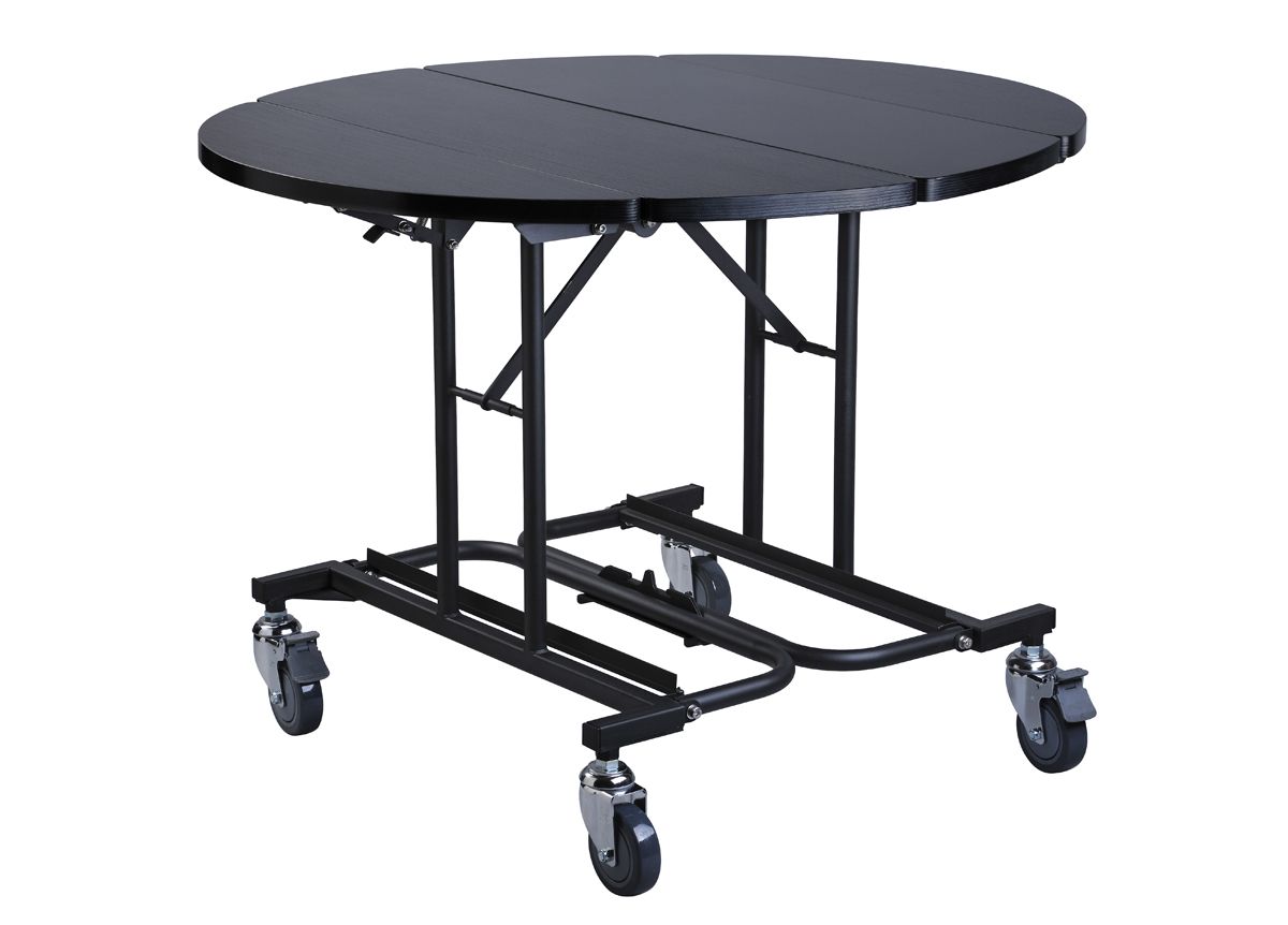 42.25" Oval Royal Collapsible Room Service Trolley - Black