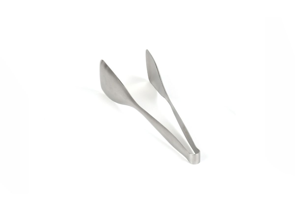 9" Brushed Stainless Tongs - Silver