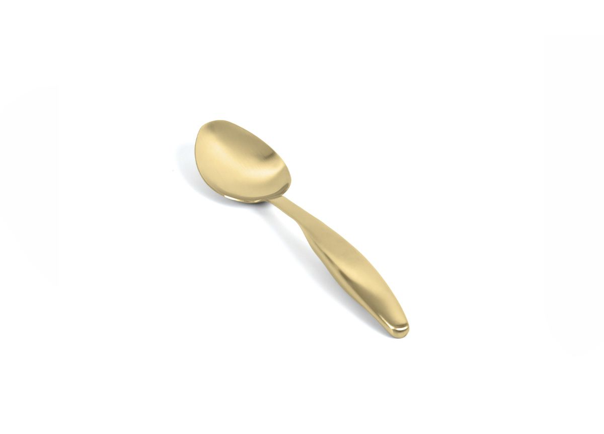 10.25" Brushed Stainless Serving Spoon - Matte Brass