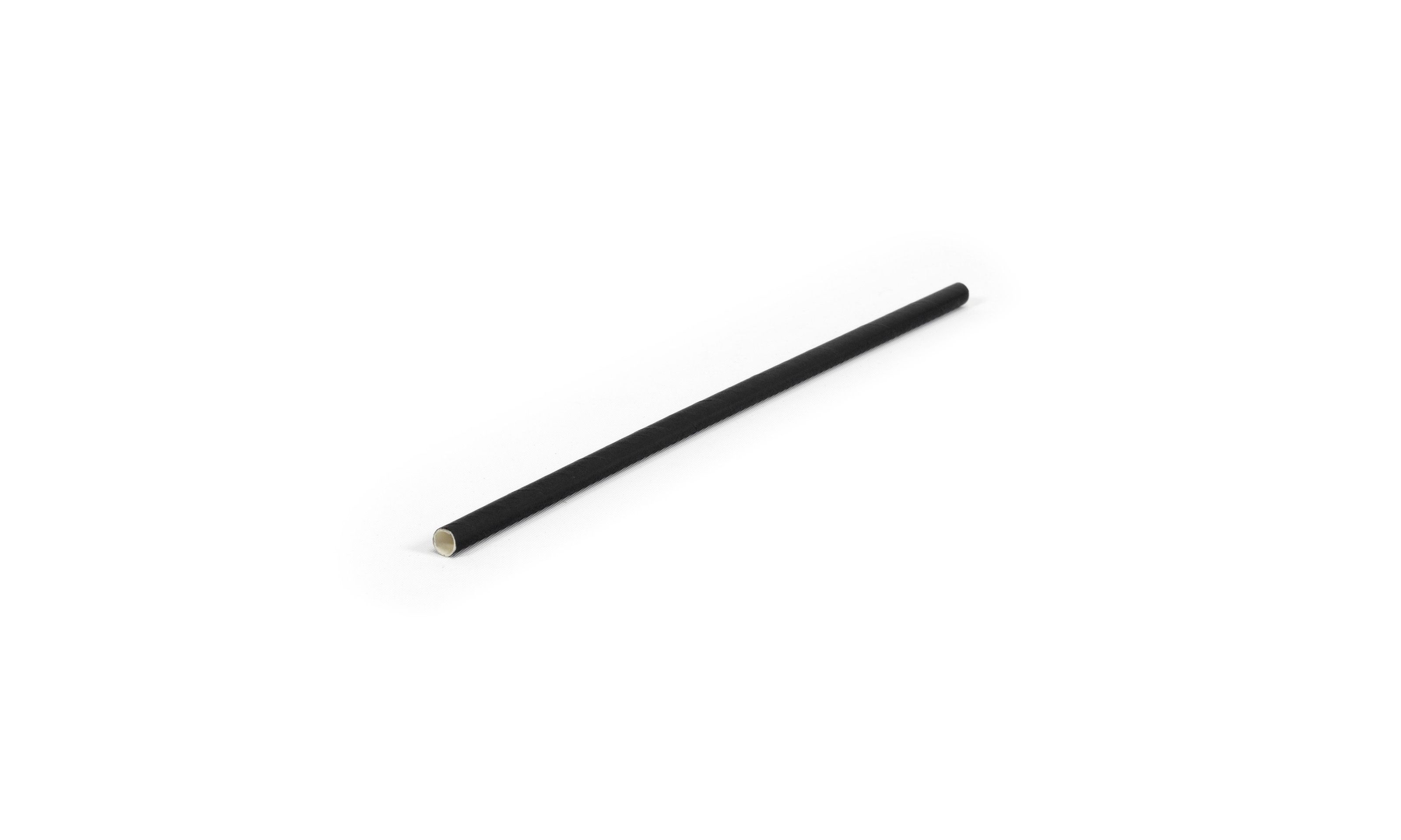5.5" Long Lasting Wrapped Paper Slim Straw - Black - Pack 2400