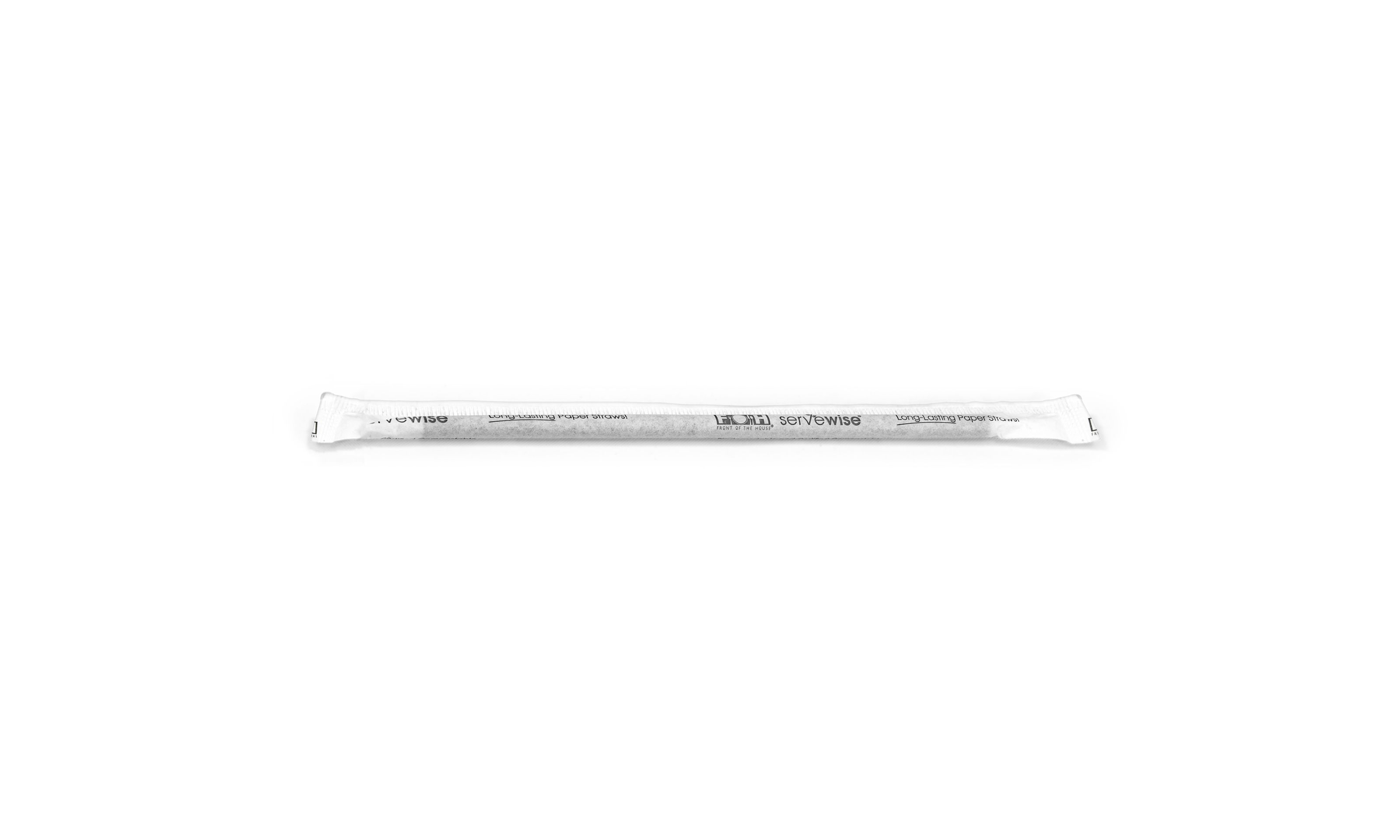 5.5" Long Lasting Wrapped Paper Slim Straw - Black - Pack 2400