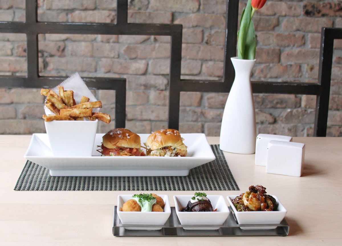 10.75" x 3.5" Brushed Stainless Triple Dish Holder - Silver