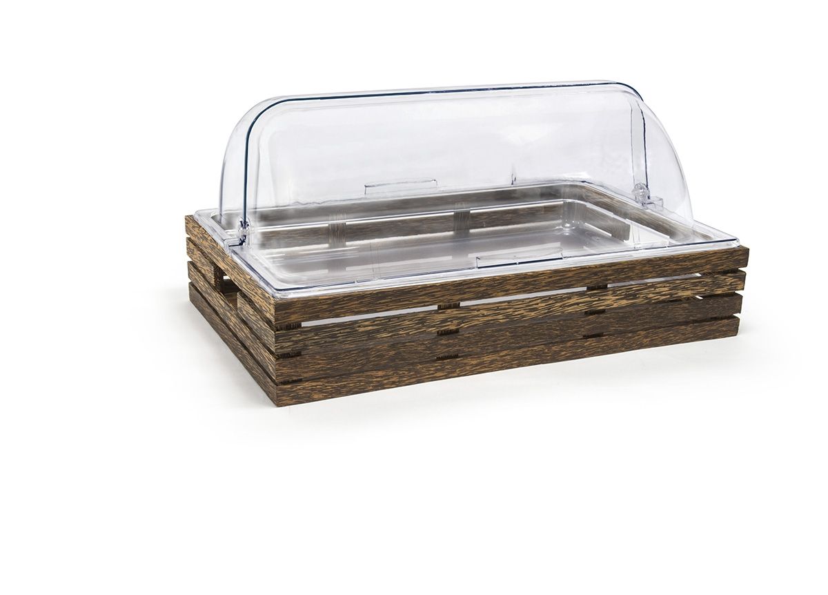 Full Size Palm Wood Basket/Pan Set - Shallow and Cover