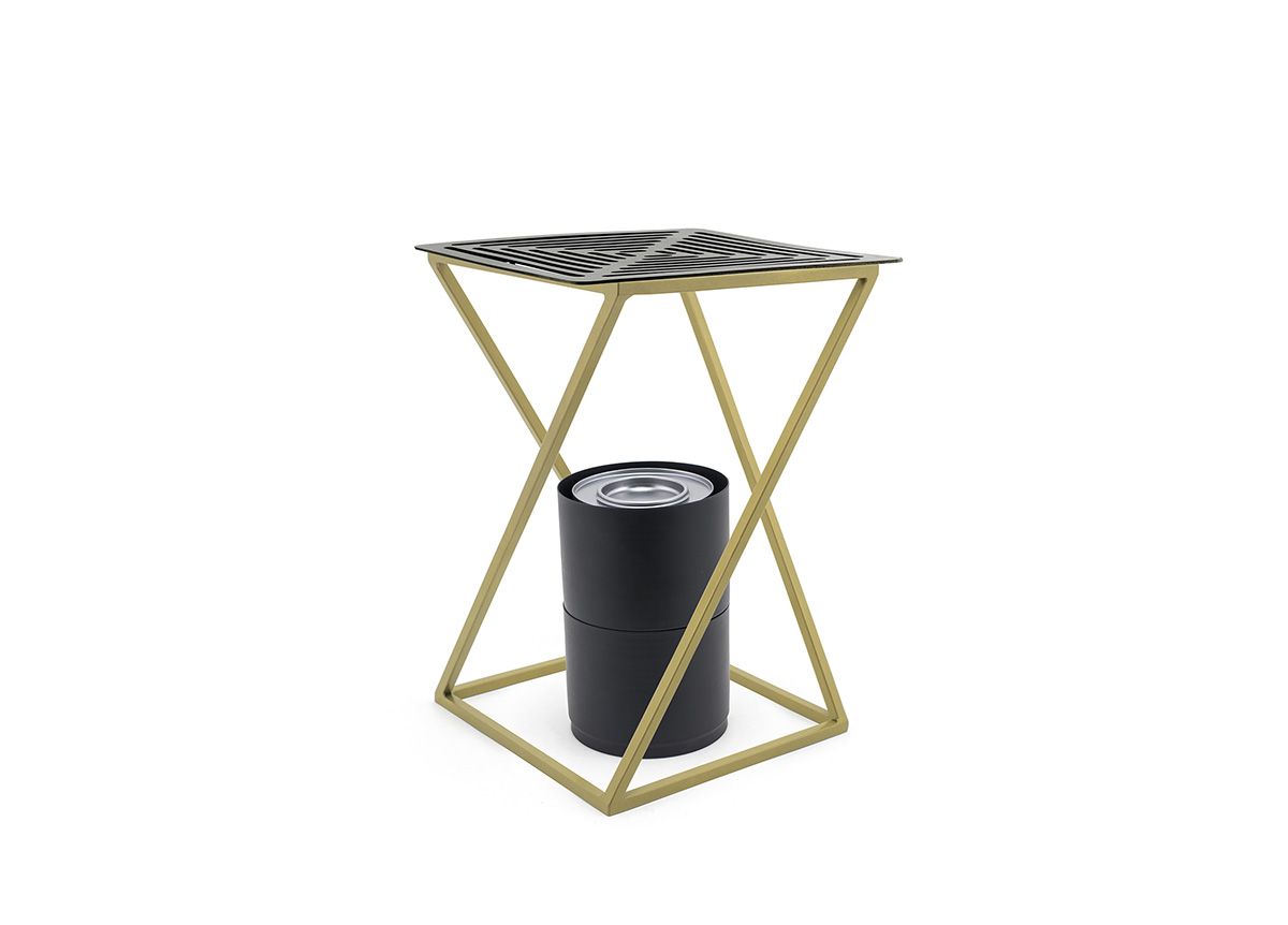 Plato para Parrilla Cuadrado de Acero Inoxidable Cepillado de 8.25" - Negro Mate