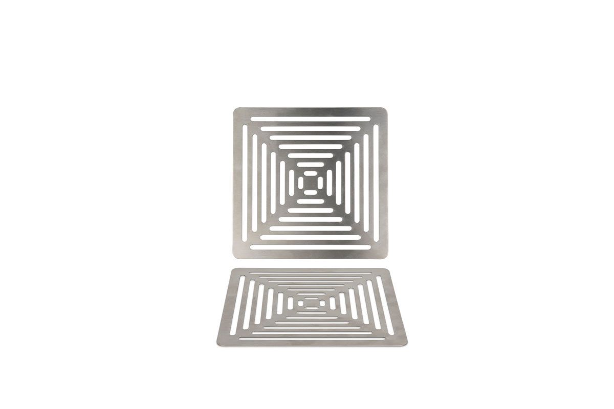 Plato para Parrilla Cuadrado de Acero Inoxidable Cepillado de 8.25" - Plateado