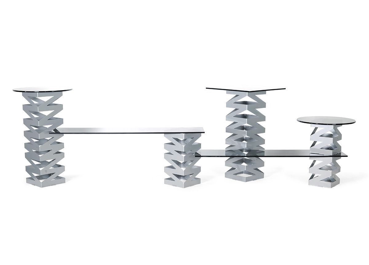 Buffet Essentials - Zig Zag - Smoke Glass on Silver