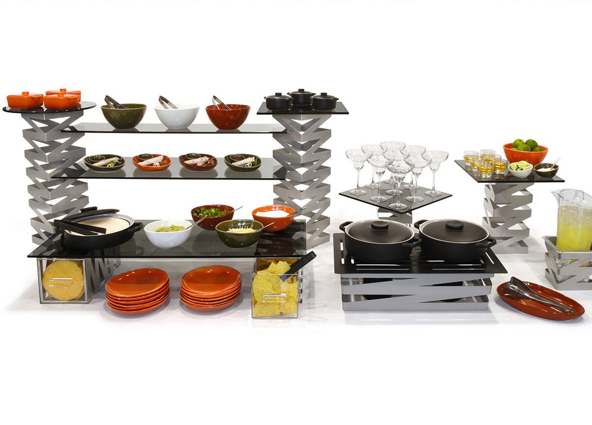 Buffet Essentials - Zig Zag - Smoke Glass on Silver