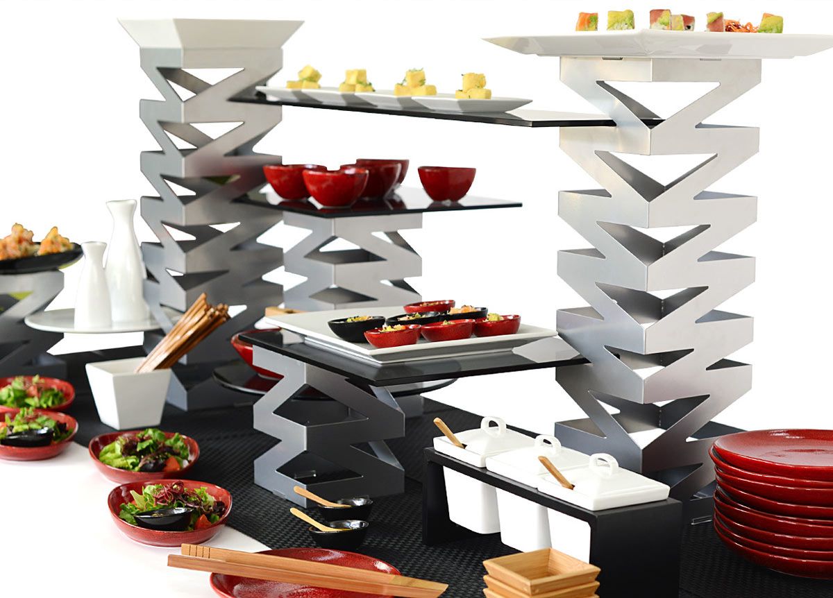 Buffet Essentials - Zig Zag - Smoke Glass on Silver