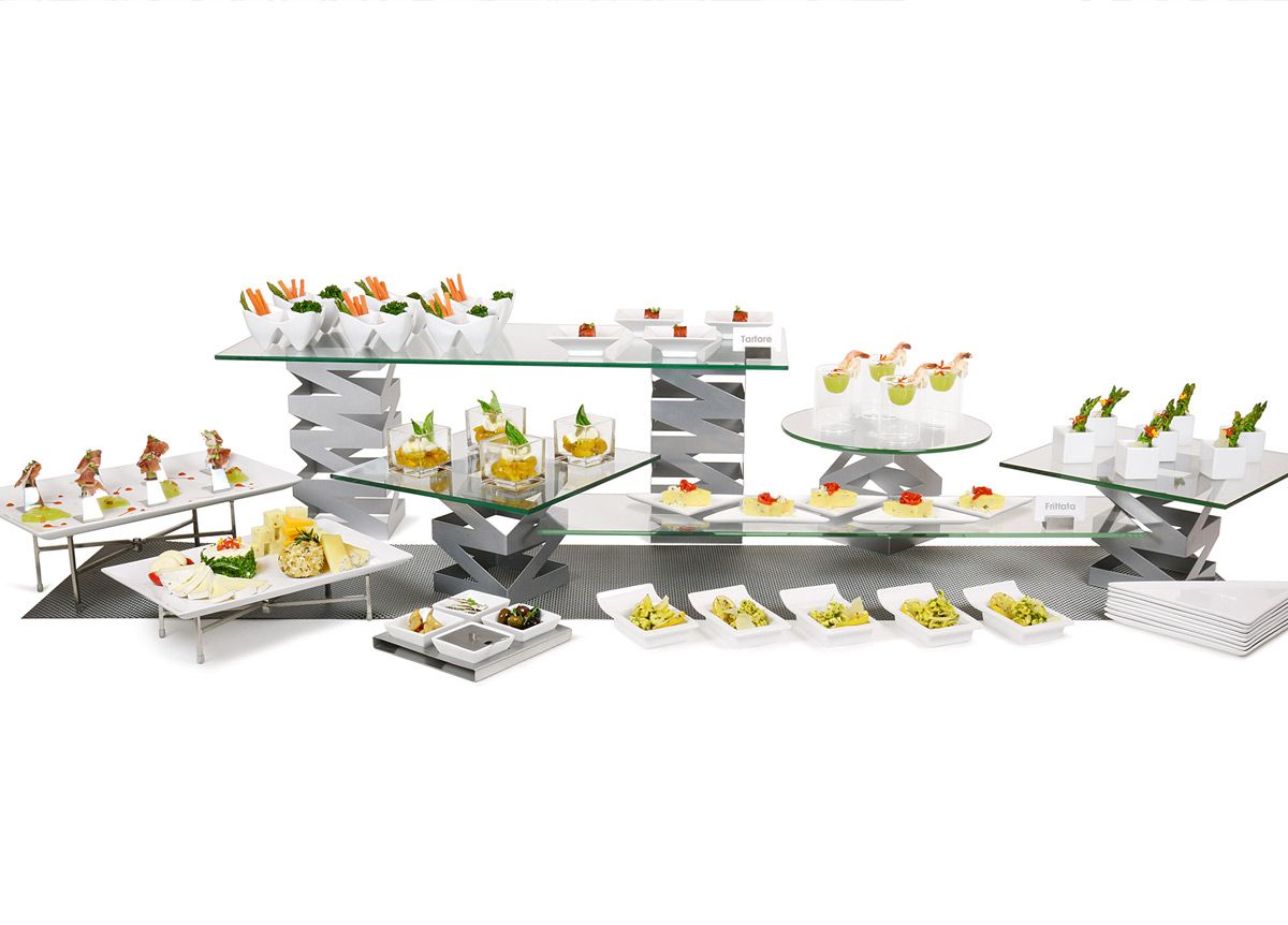 Buffet Essentials - Zig Zag - Smoke Glass on Silver