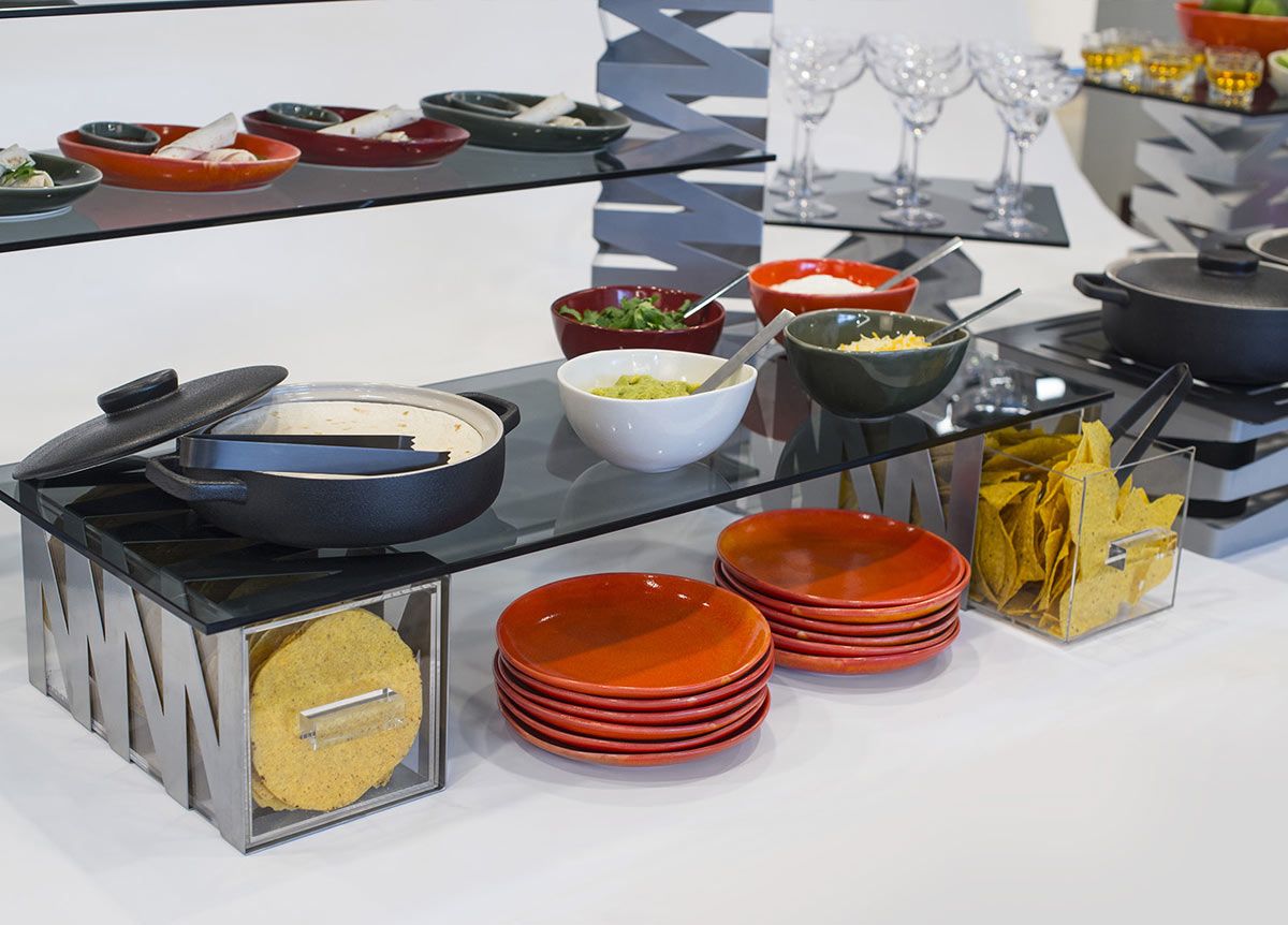 Buffet Essentials - Zig Zag - Smoke Glass on Silver