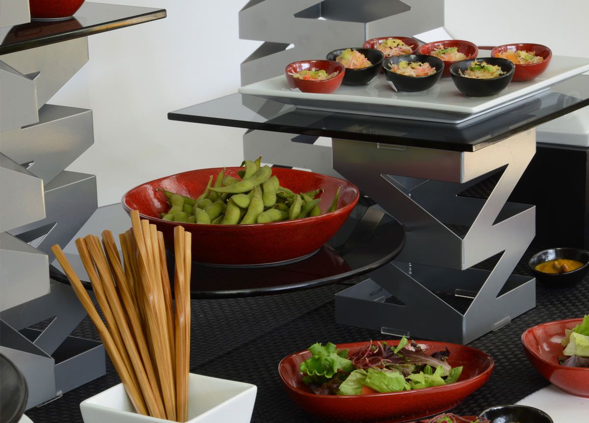 Buffet Essentials - Zig Zag - Smoke Glass on Silver