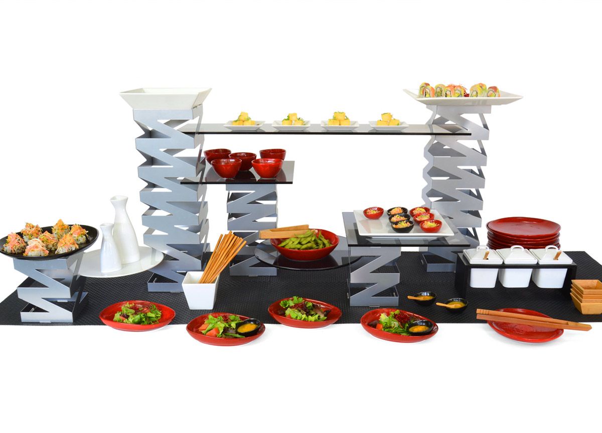 Buffet Essentials - Zig Zag - Smoke Glass on Silver