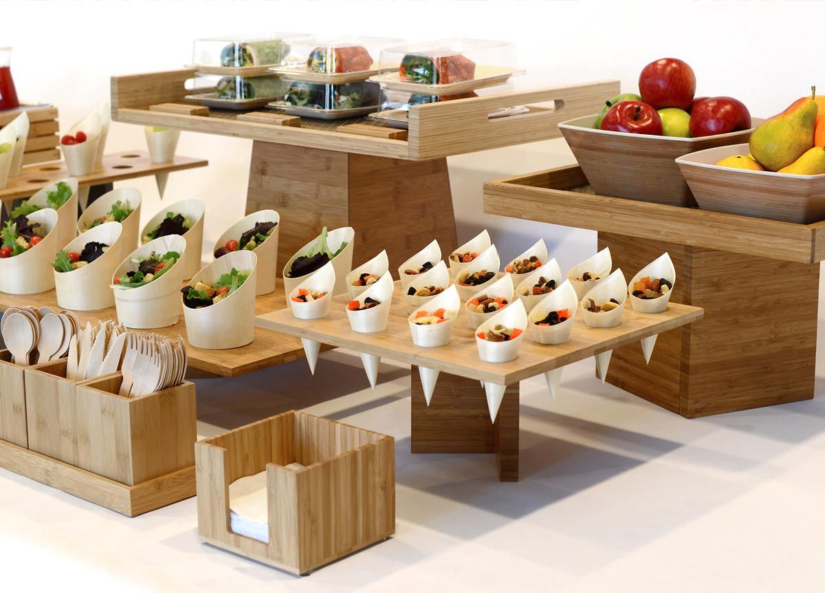 Buffet - Bambú - Cristal transparente sobre natural