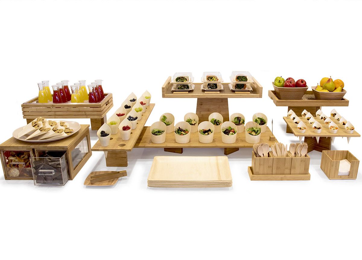 Buffet - Bambú - Cristal transparente sobre natural