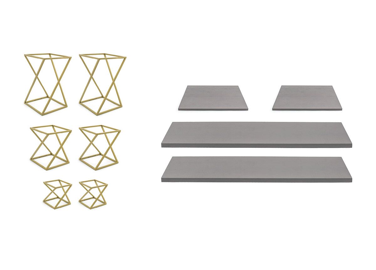 Buffet Essentials - Twist - Smoke Bamboo on Matte Brass
