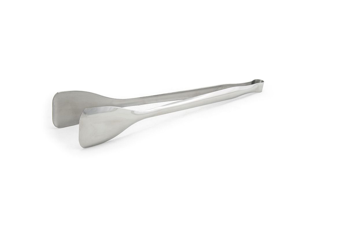 15" Mirrored Stainless Tongs - Silver