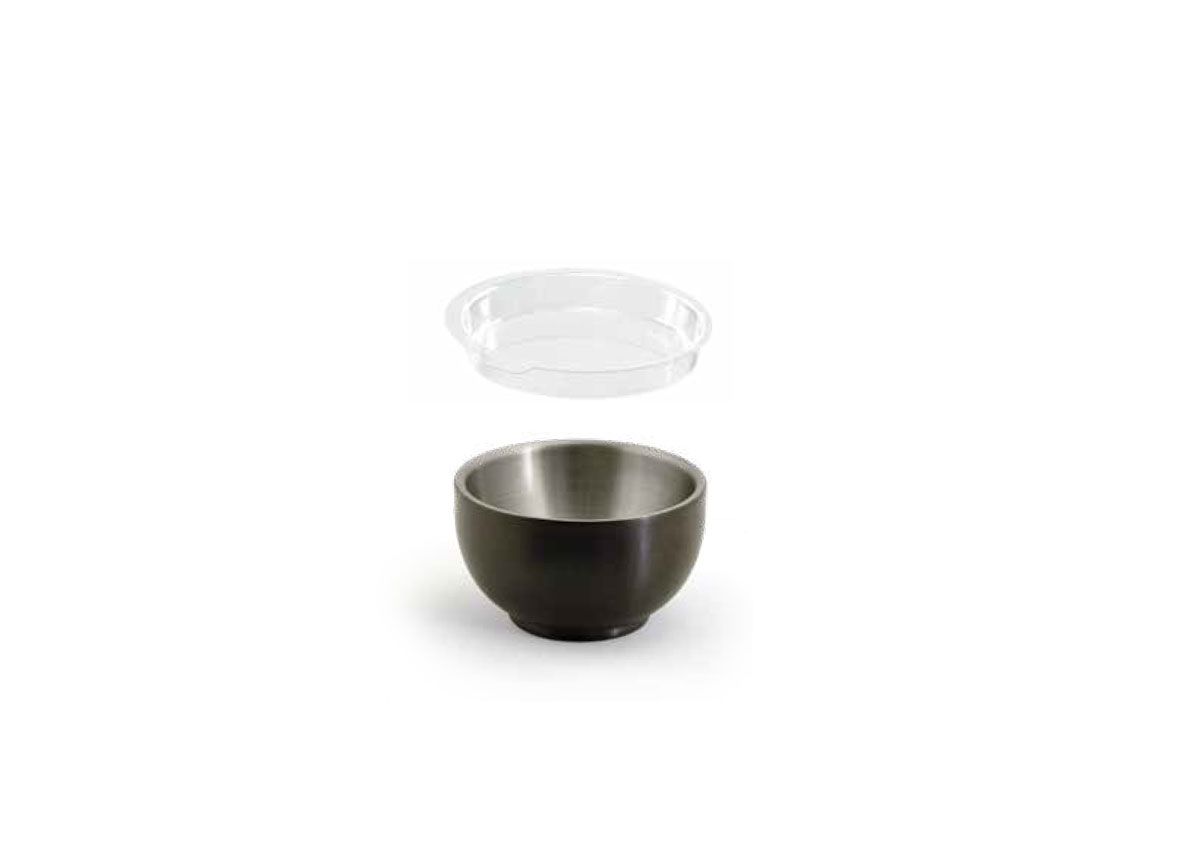 2.5oz Round Brushed Stainless Harmony™  Ramekin - Matte Black and Cover