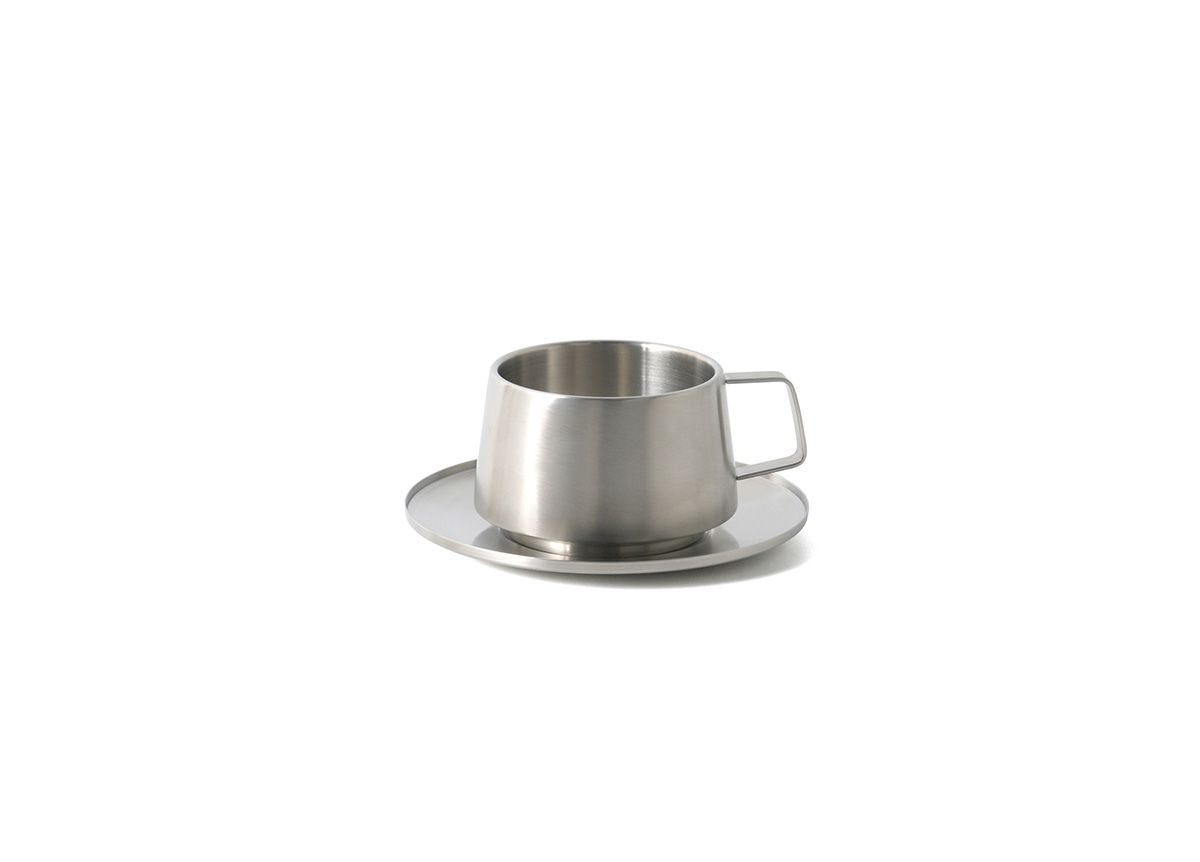 6.25" Round Brushed Stainless Bevel™ Saucer - Silver