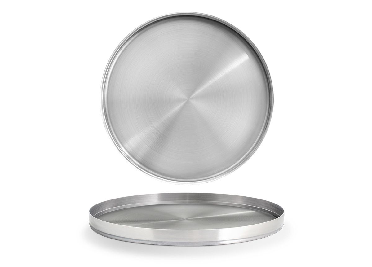 12.25" Plato redondo Soho de acero inoxidable cepillado - Plateado