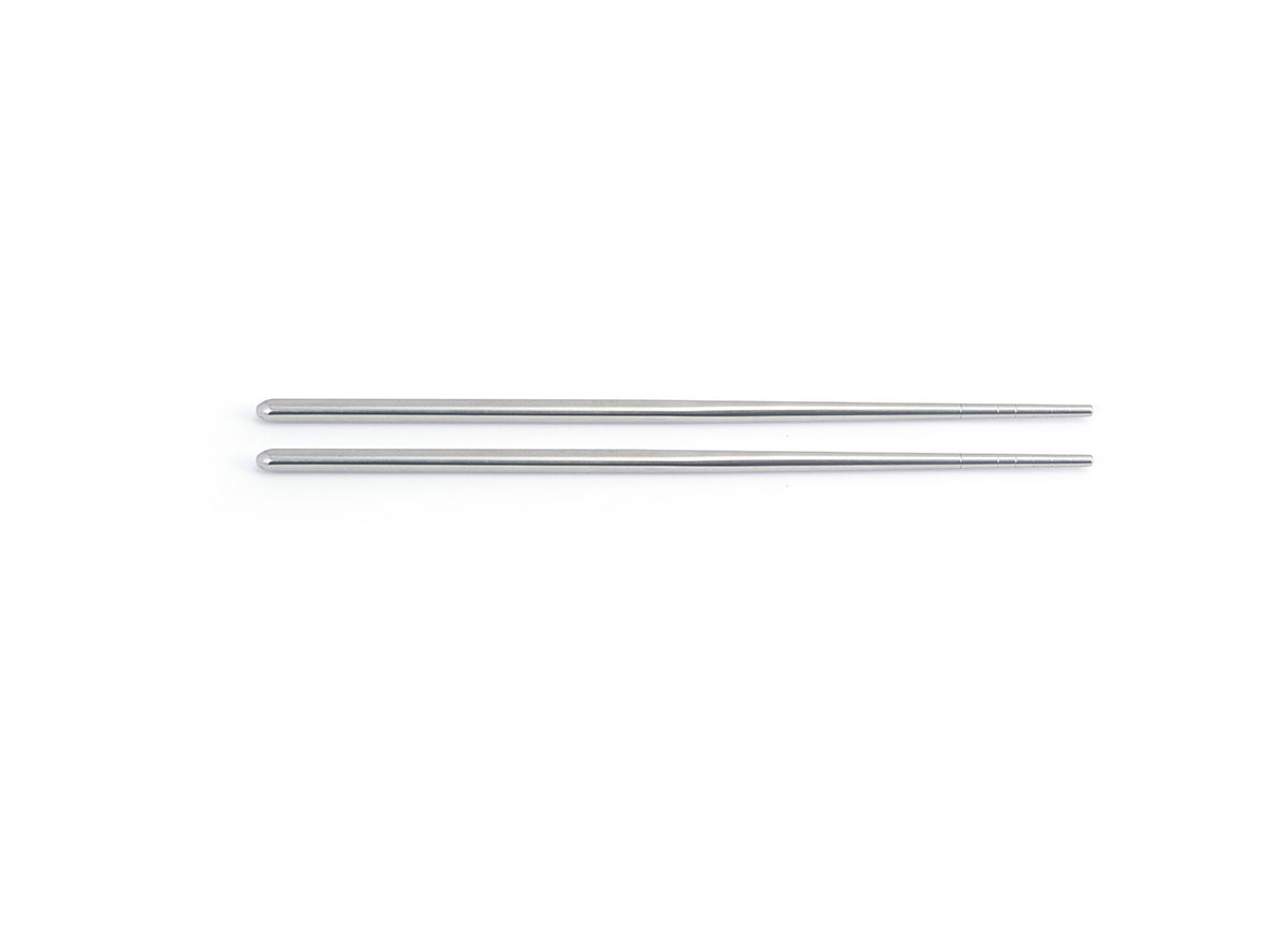 Palillos rectos de acero inoxidable con acabado espejo de 23 cm - Plata