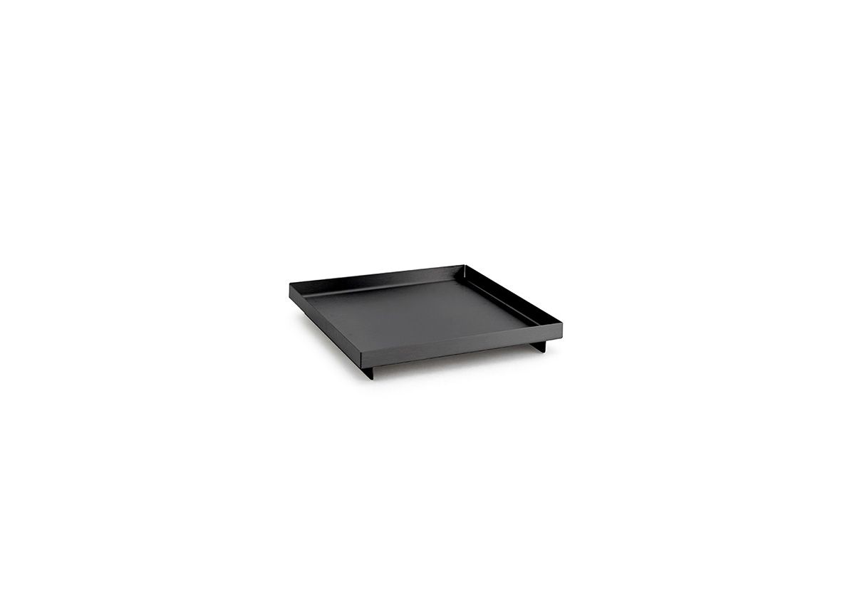 6" Square Brushed Stainless Tray - Matte Black