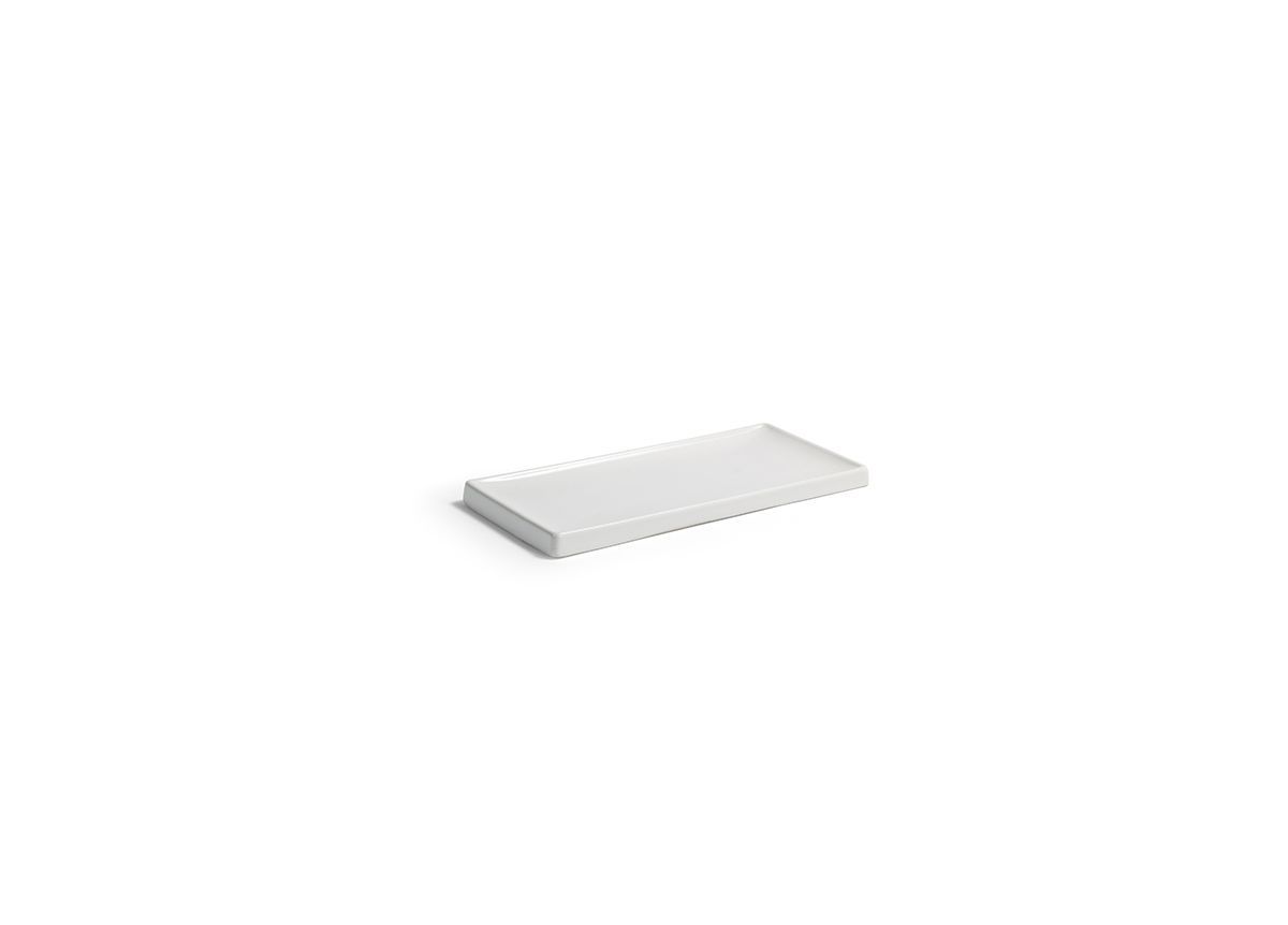 8.5" x 4" Stoneware Tray/Spoon Rest - White