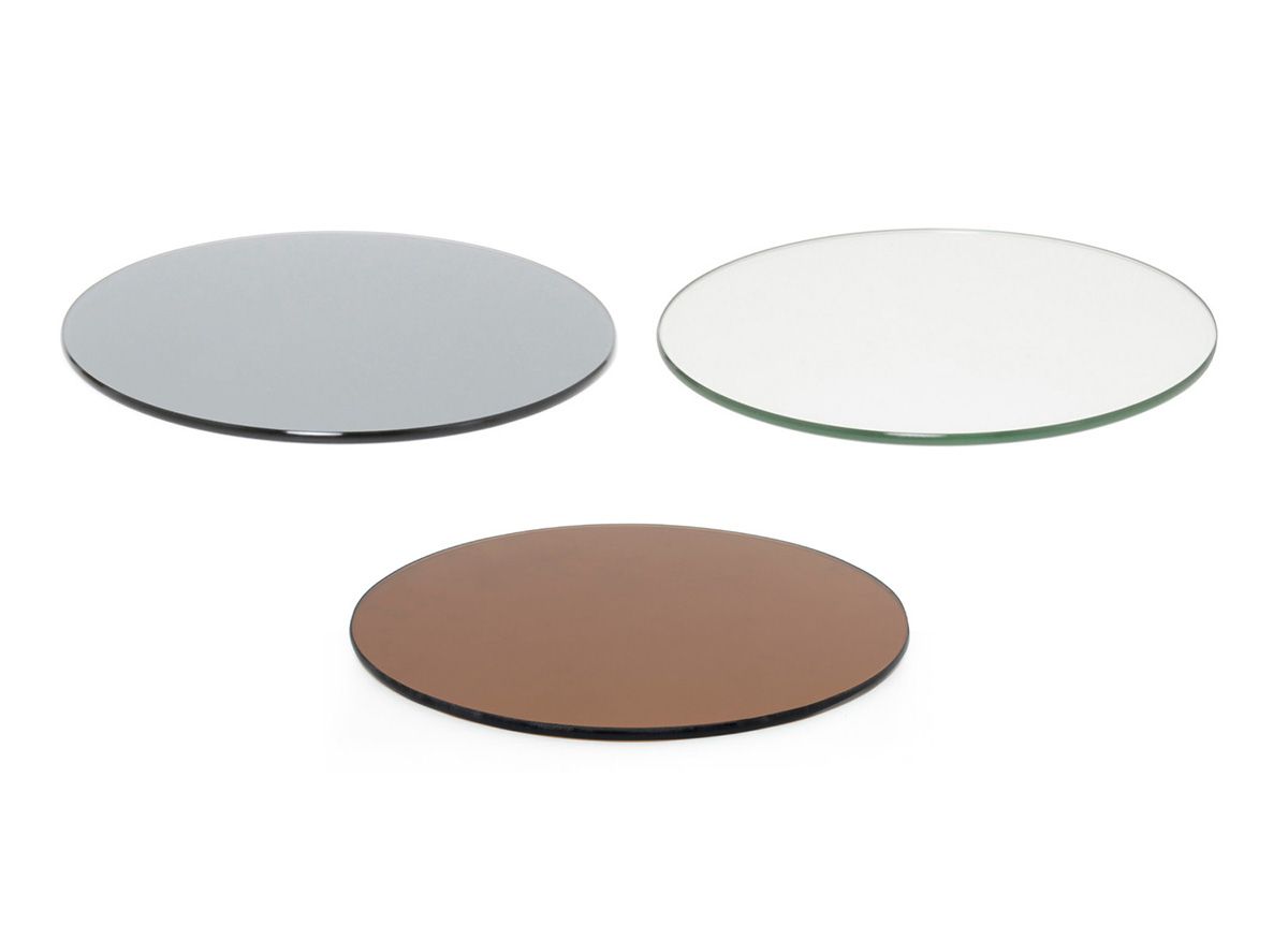 Tabla de servir redonda de vidrio templado de 14 pulgadas