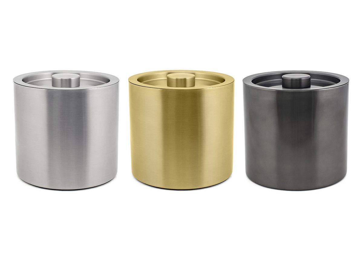 Cubitera redonda de acero inoxidable cepillado de 3 cuartos de galón