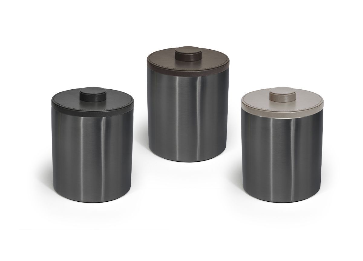 Cubitera redonda de acero inoxidable cepillado de 2 cuartos de galón - Negro mate