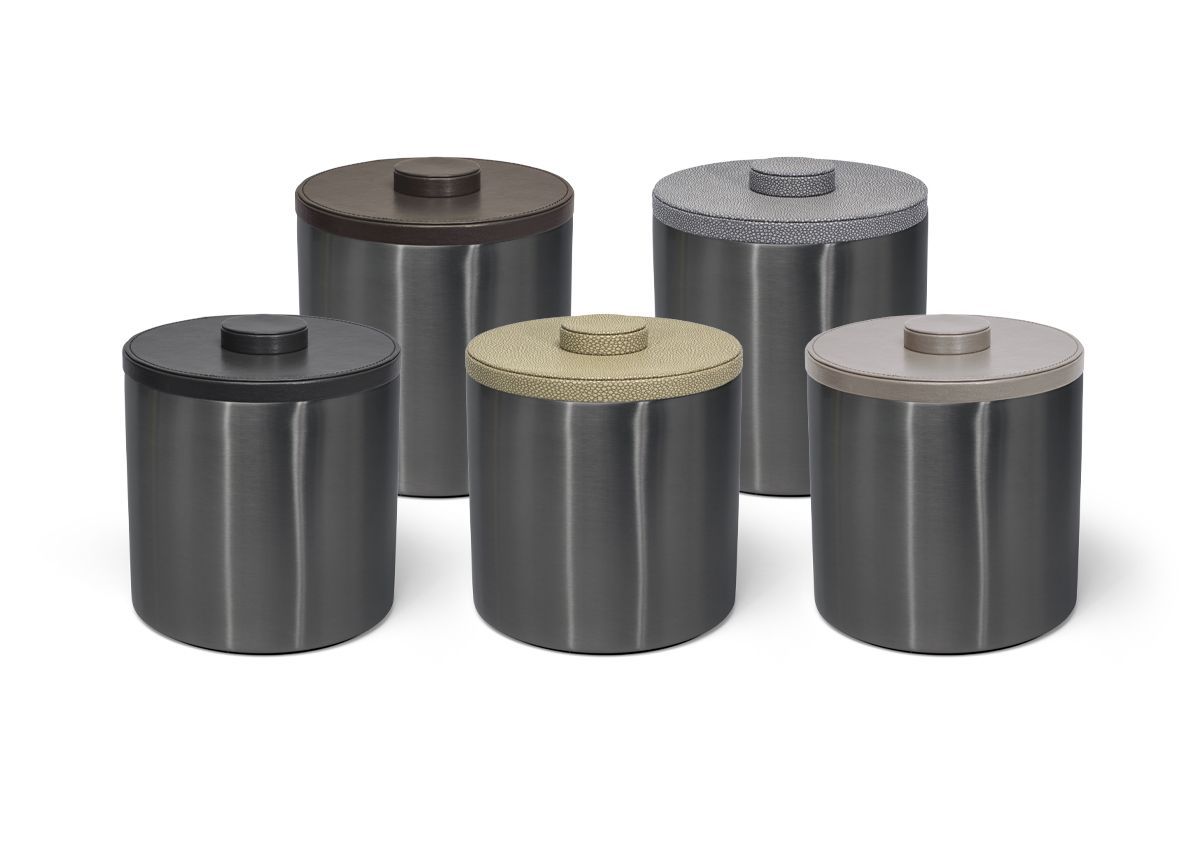 Cubitera redonda de acero inoxidable cepillado de 3 cuartos de galón - Negro mate