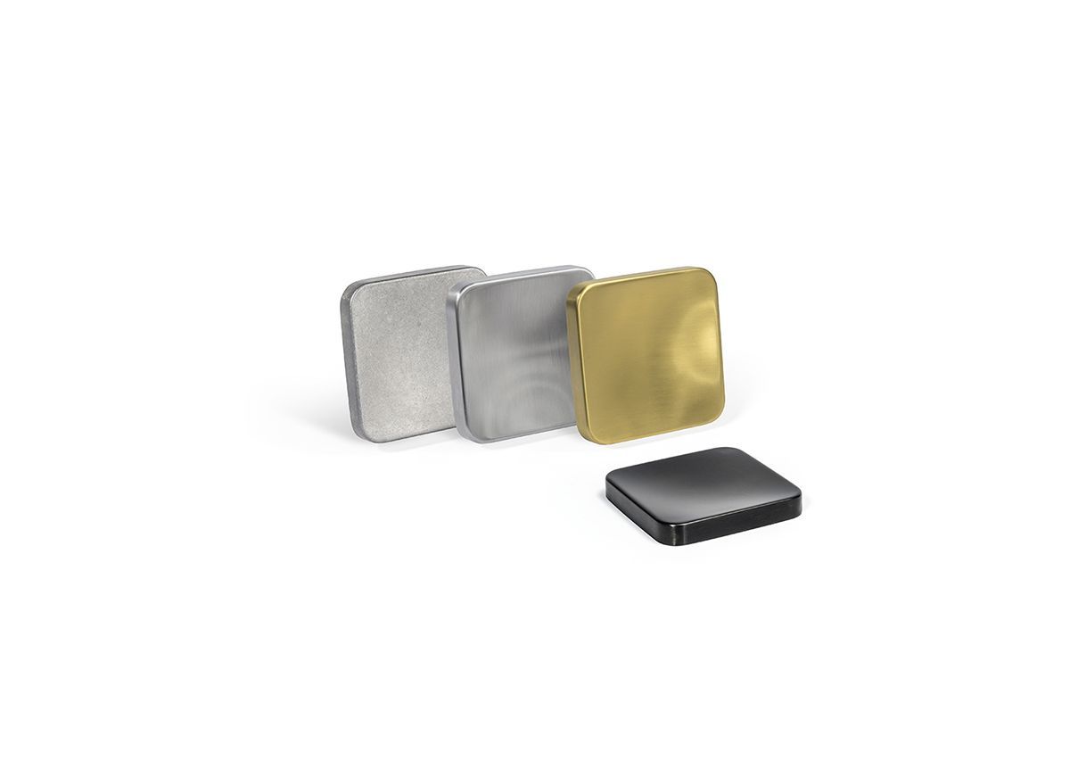 Plato cuadrado de acero inoxidable de 4"